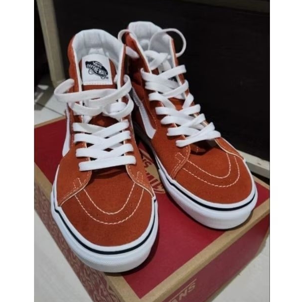 PRELOVED SEPATU VANS SK8 HI BURNT ORANGE SIZE 38
