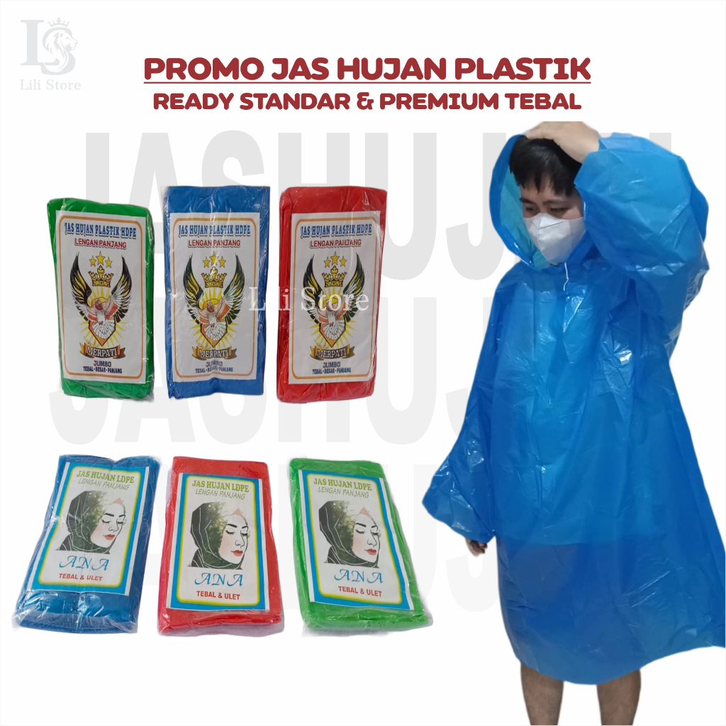 JAS HUJAN PLASTIK JUBAH LENGAN PANJANG - MURAH BERKUALITAS