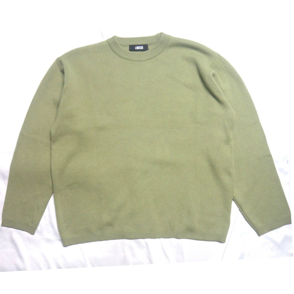 LMOOD Dutch Semi Over fit loose Green Avocado Hijau Alpukat Minus Noda dikit Tebal Lembut Knitwear S