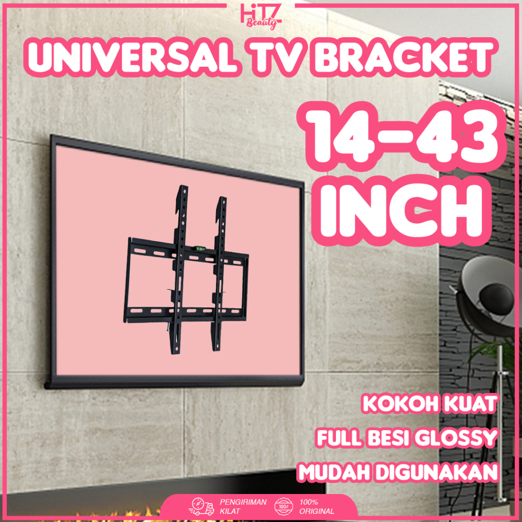BRACKET TV LED 14 17 19 20 22 24 27 32 40 43 “ Inch Universal Smart TV Digital LCD Braket Fleksibel