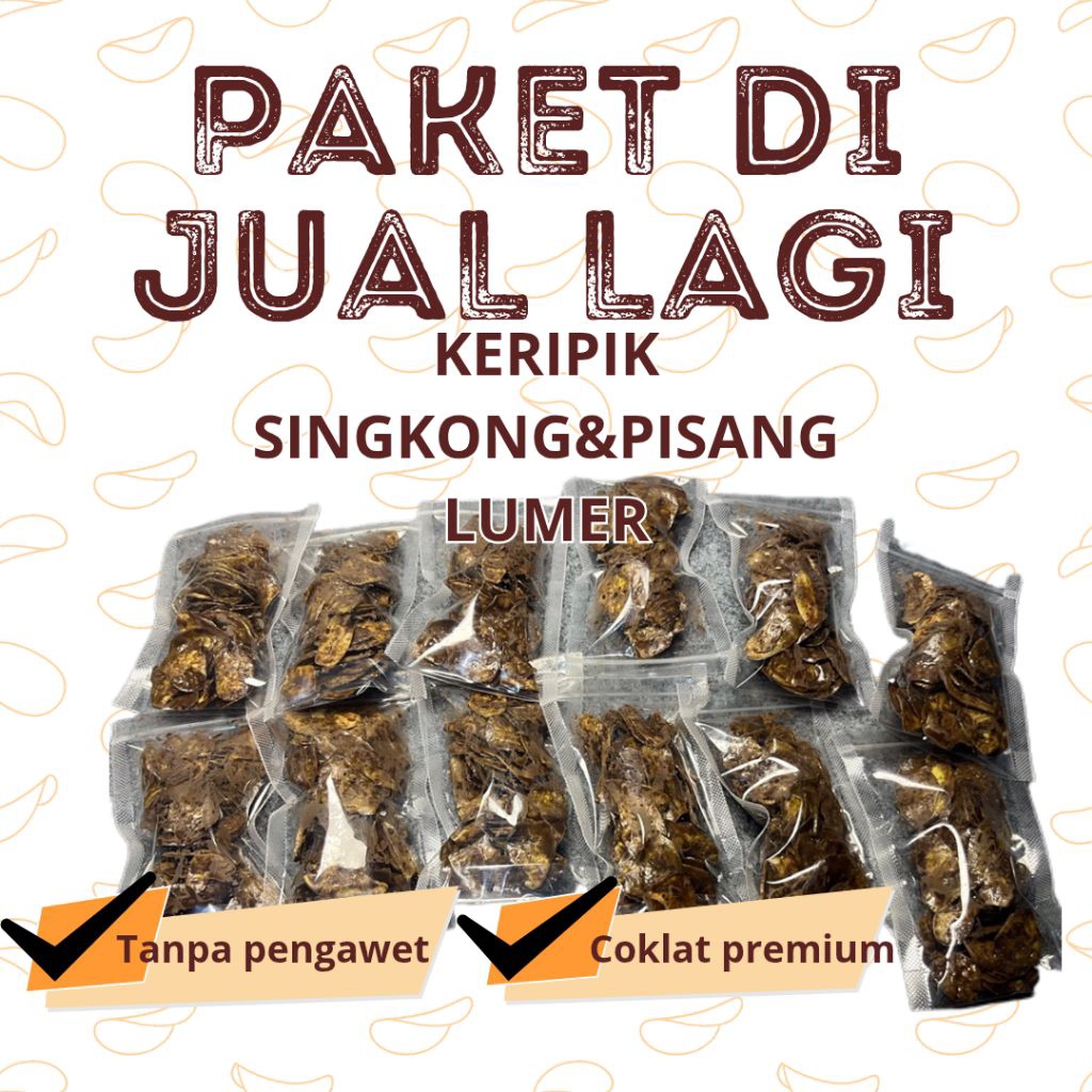 PAKET DIJUAL LAGI| TERMURAH KERIPIK PISANG COKLAT LUMER DAN KERIPIK SINGKONG COKLAT LUMER JAJANAN VI