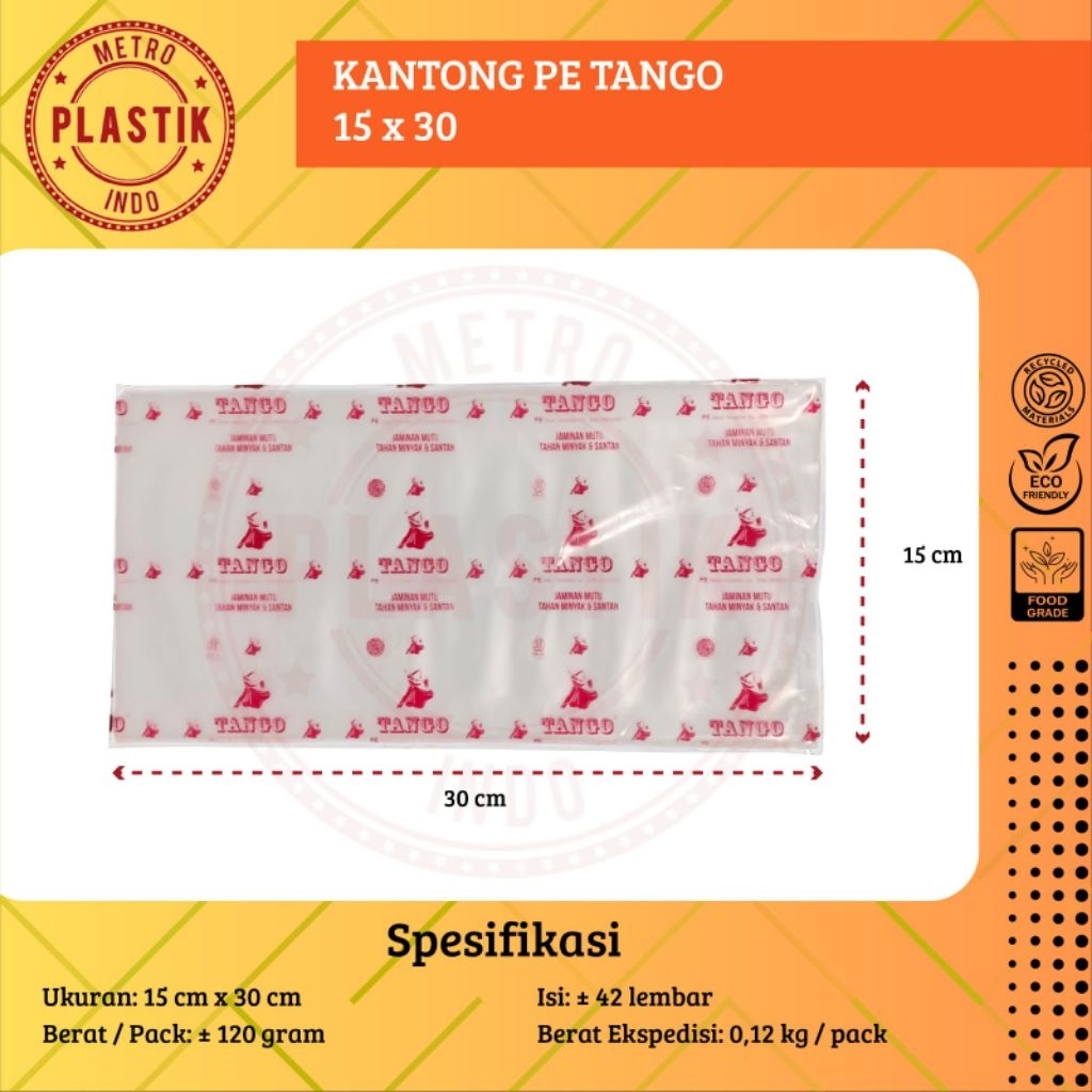 Kantong Plastik PE 15 x 30 cm / PE Tango 1kg / PE Tango kiloan / Plastik kiloan / Plastik Tahan Air 