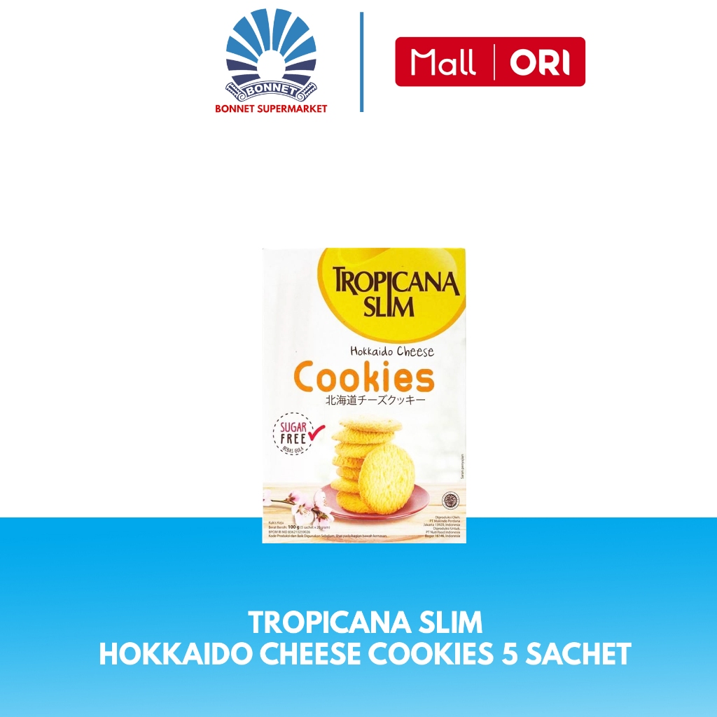 

Tropicana Slim Hokkaido Cheese Cookies (5 Sch) - Snack Bebas Gula, 100 Kalori