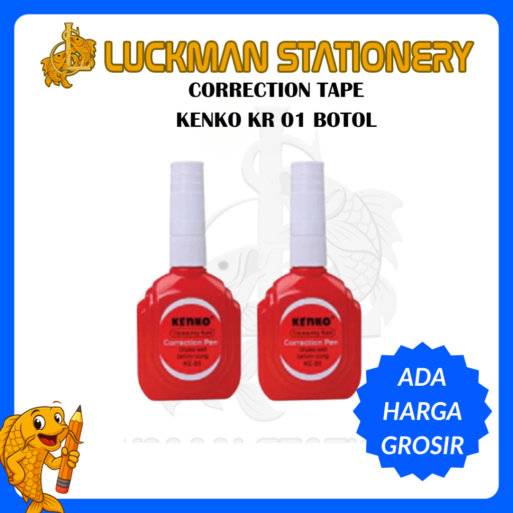 

LUCKMAN STATIONERY -CORRECTION TAPE KENKO KR 01 BOTOL / TIPEX CAIR / STIPO KENKO