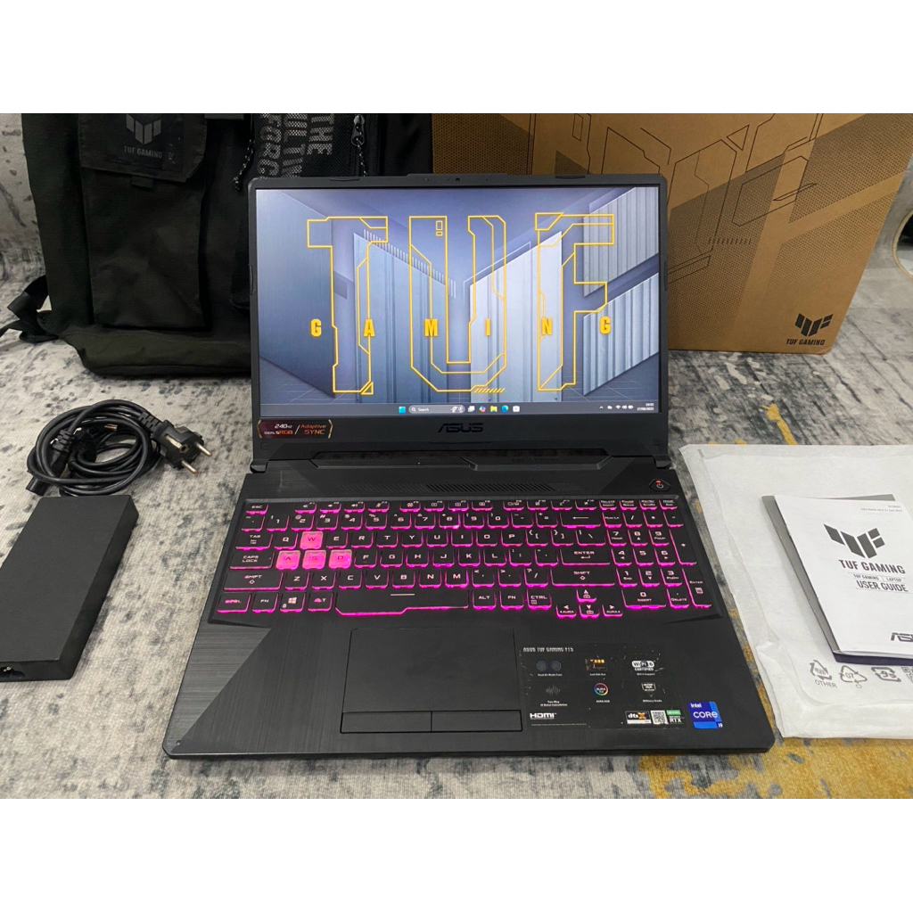 Asus Tuf F15 Core i9-11900H RTX 3060 6Gb GDDR6 192bit 32/1Tb+512Gb 240Hz Fullset Like New