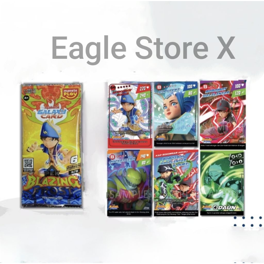 Monsta Galaxy Card SR AR Pek Heroes Unite Blazing Frost : Super Rare SR Alternate Rare AR Boboiboy G