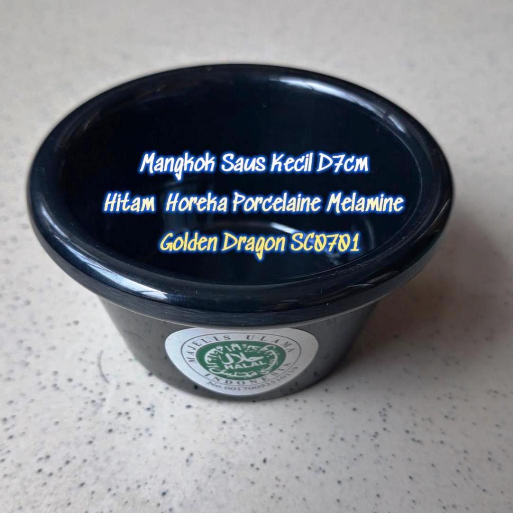 Mangkuk Saus Kecil 7 cm Hitam Horeka Porcelaine Melamine - Golden Dragon SC0701