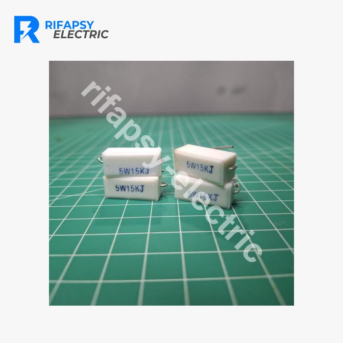 Resistor Kapur 15K OHM 5W | Resistor Kotak Putih 15K OHM 5W