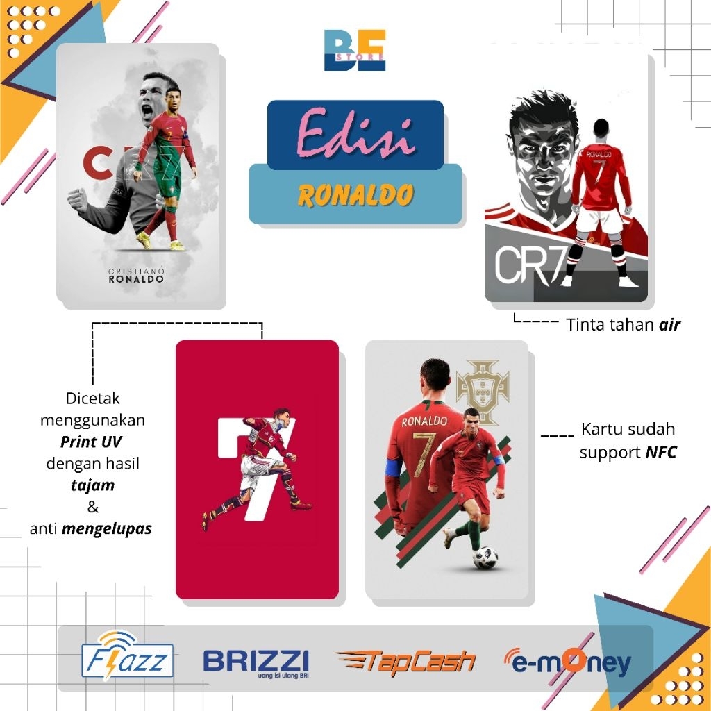 KARTU E-MONEY/FLAZZ/BRIZZI/TAP-CASH/ SALDO NOL - EDISI RONALDO (KARTU E-TOLL)