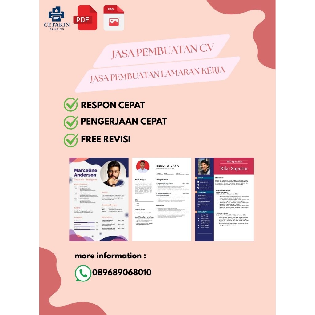 jasa pembuatan cv kerja dan lamaran kerja desain