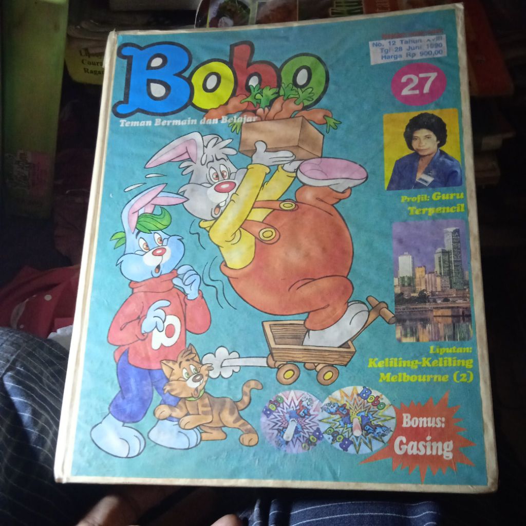 Bundel majalah Bobo, berisi 12 Majalah jadul tahun 1990, jilid hard cover
