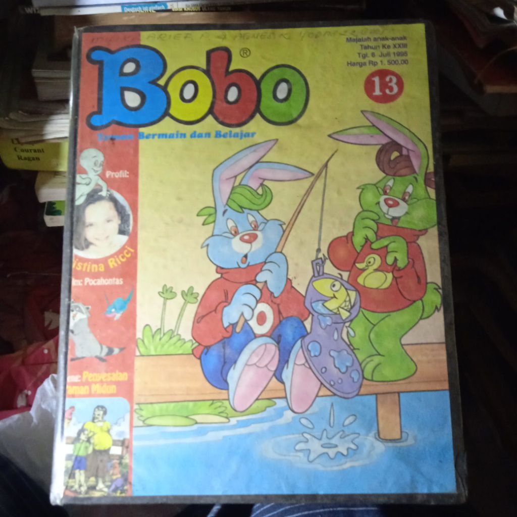 Bundel majalah Bobo, berisi 14 majalah jadul tahun 1995, jilid hard cover