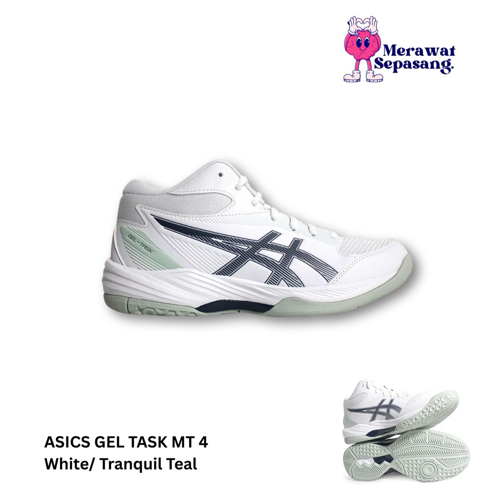 Sepatu Voli Asics Gel Task MT 4 - White/Tranquil Teal