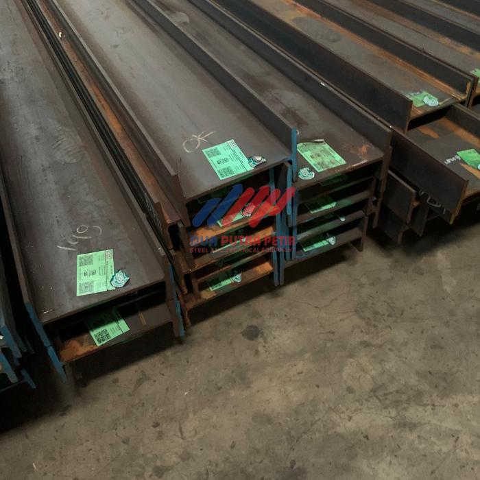 Besi Baja I WF 200 x 100 x 5.5 x 8 mm Panjang 12m Berat 256kg Besi WF 200 Surabaya Spesifikasi Berat