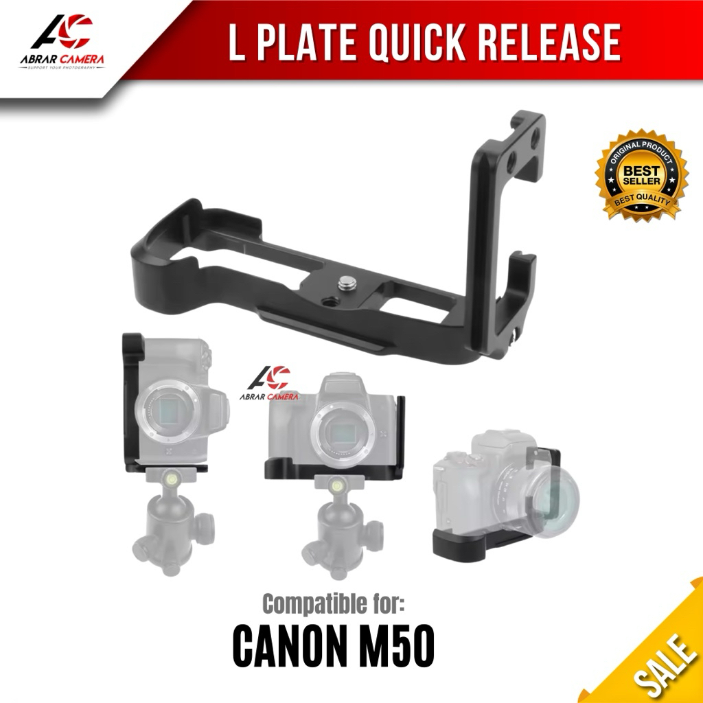 L Plate Metal Quick Release Vertical Plate for Canon EOS M50 Bracket Hand Grip