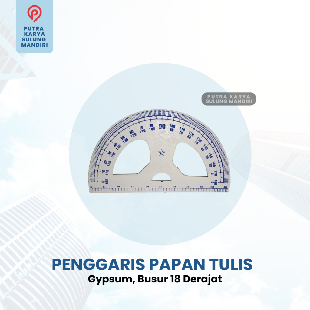 Penggaris Papan Tulis gypsum, busur 18 derajat