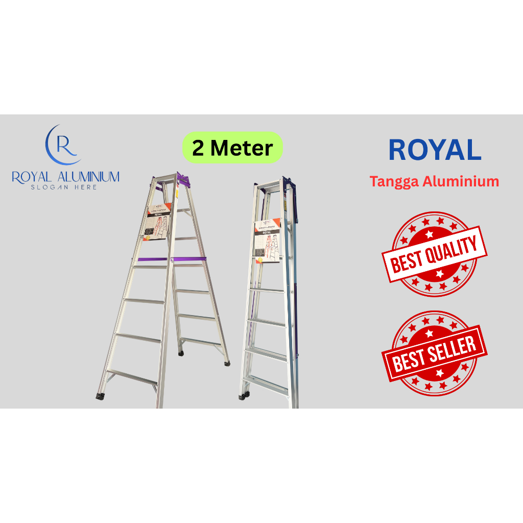 ROYAL Tangga Lipat Aluminium / Tangga Lipat Multi Fungsi  200cm / 2 M