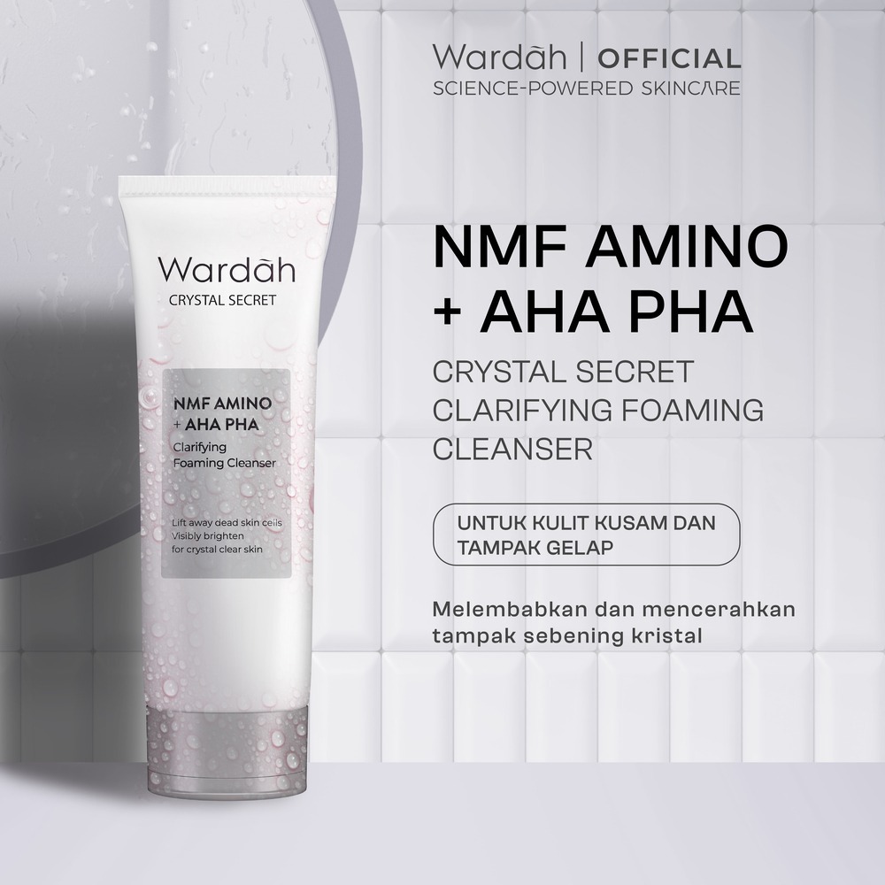 Wardah Face Wash Crystal Secret NMF Amino AHA PHA Clarifying Foaming Cleanser 100 ml [REFAL HADY'S F