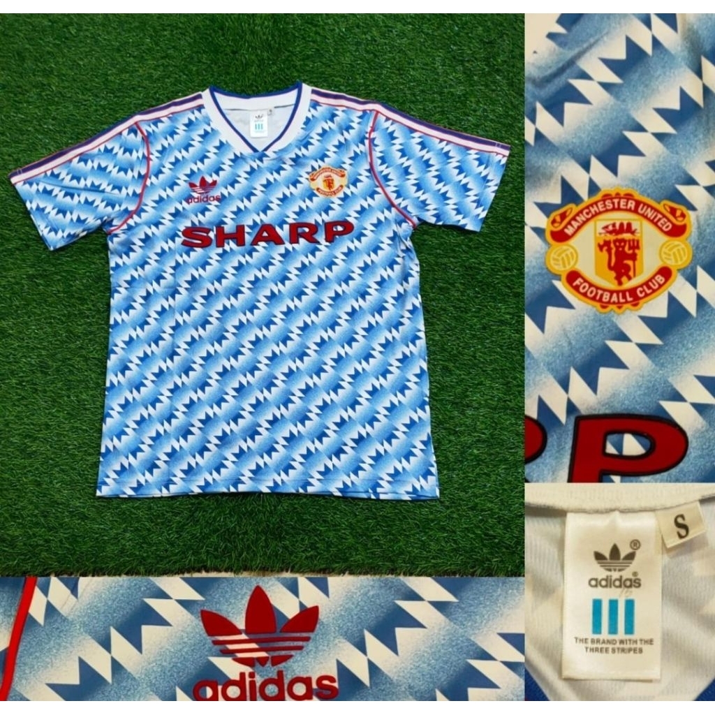Jersey Kaos Baju Sepak Bola MU Man Mancester Manchester United UTD Home Away 3rd Third Retro Klasik 