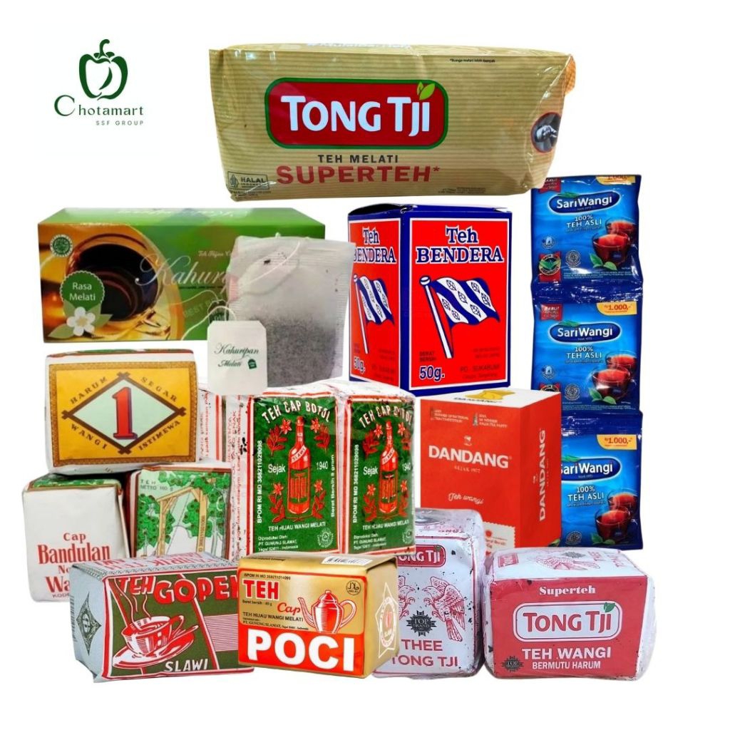 TEH KANTONG SARIWANGI SACHET TEH TONG TJI MERAH TEH POCI TEH GOPEK TEH BANDULAN TEH CAP BOTOL TEH DA