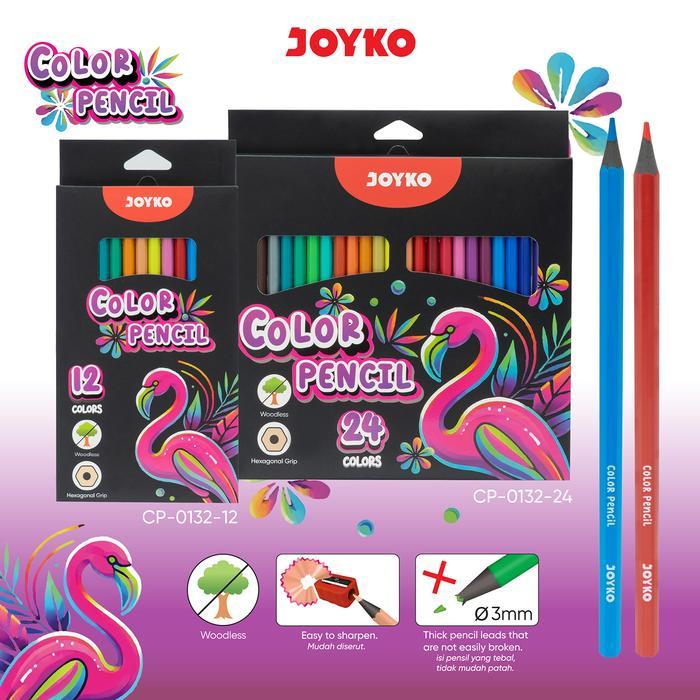 

Pensil Warna Woodless Color Pencils 12~24 Warna Joyko CP-0133 Original (1 SET) / Wood Less Pencil Colour Superior Quality Berkualitas Super 12 - 24 Warna CP 0133 Per Set