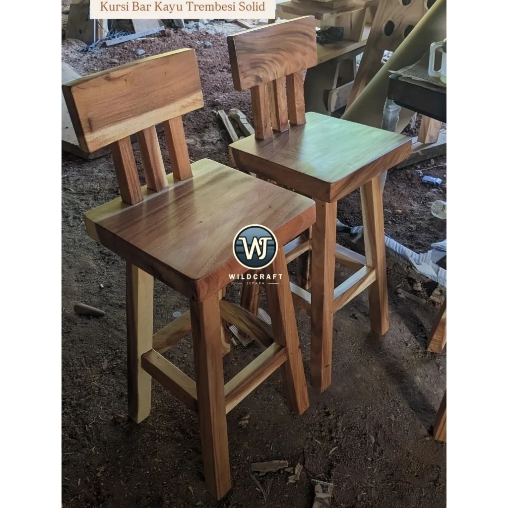 KURSI BAR CAFE KURSI BAR RESTO MINIMALIS KAYU TREMBESI
