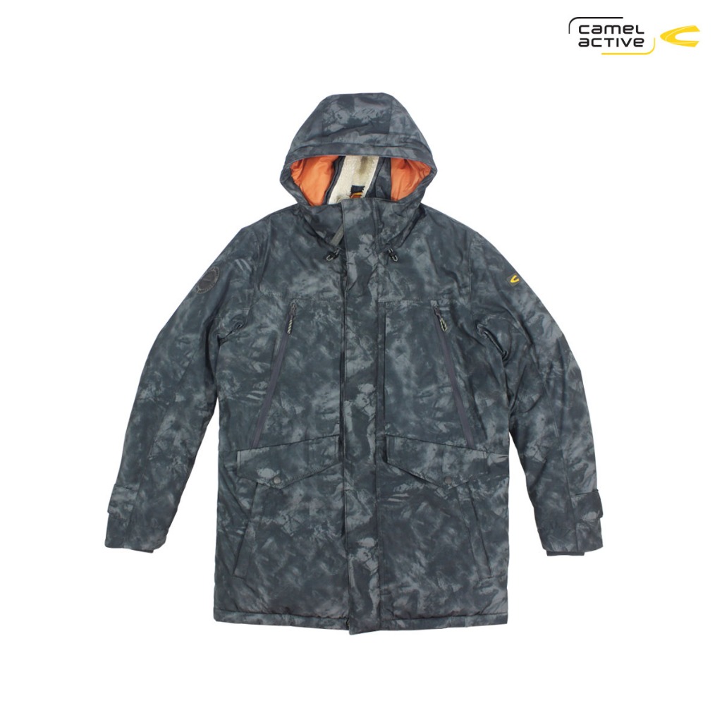 camel active Men's Grey Camo Three Layer winter jacket Waterproof Windbreaker with camel active logo