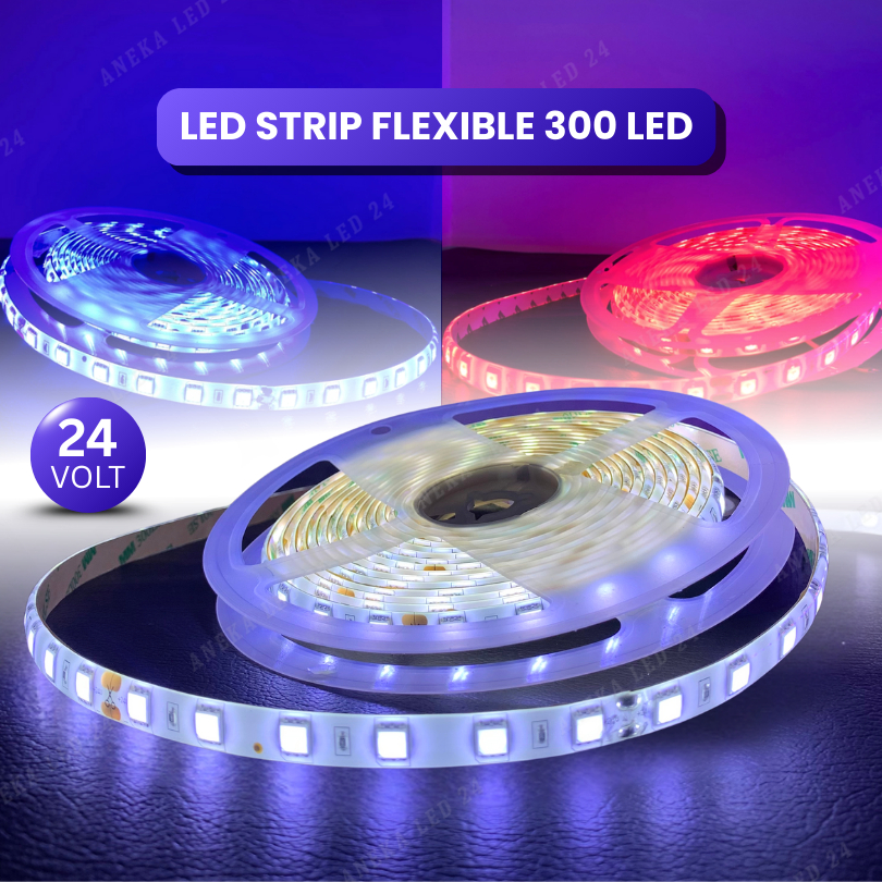 Lampu Led Strip Flexible 5050 300 Led per Roll 24 Volt Waterproof Anti Air
