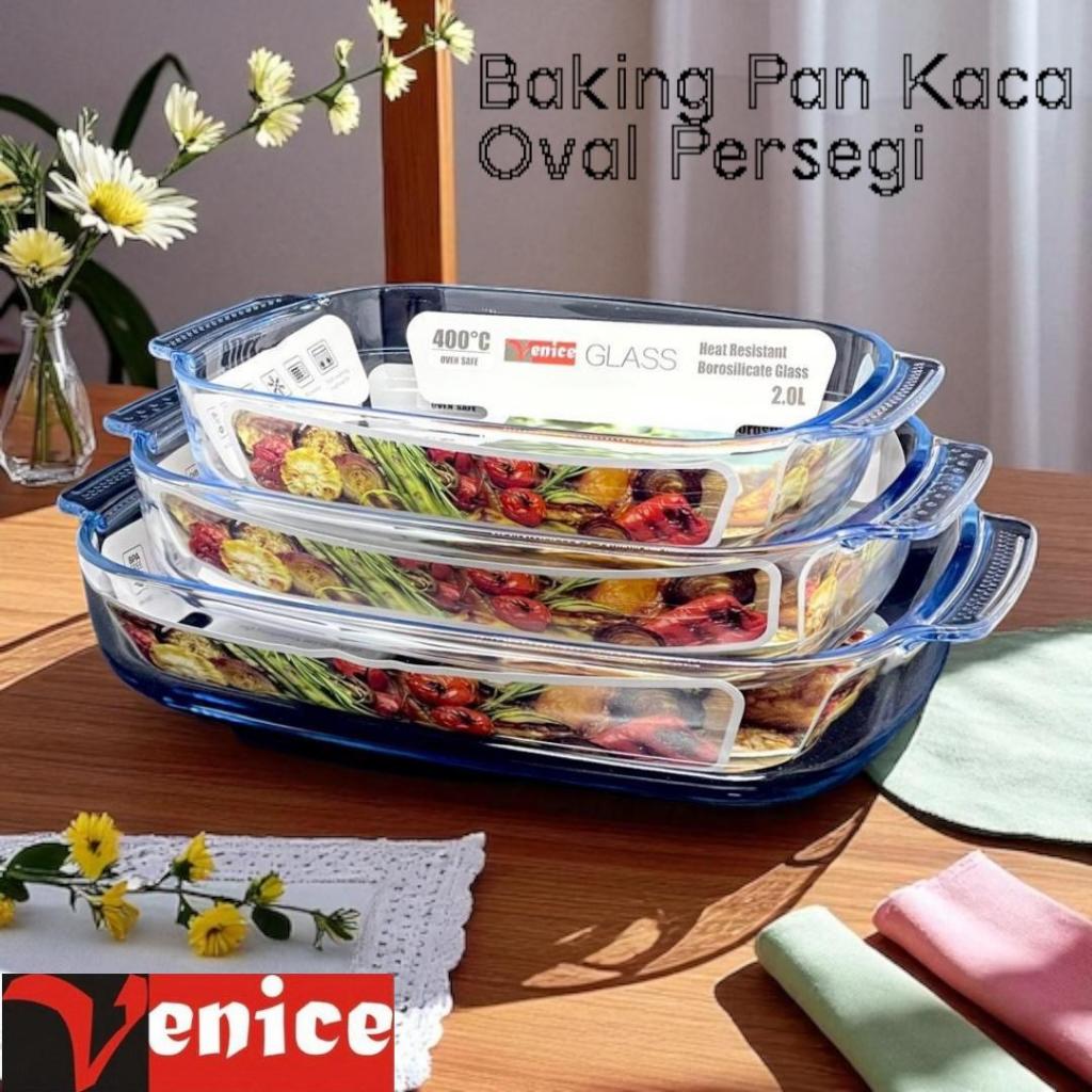 BAKING PAN KACA / LOYANG KACA OVAL PERSEGI / BAKING TRAY / BAKEWARE