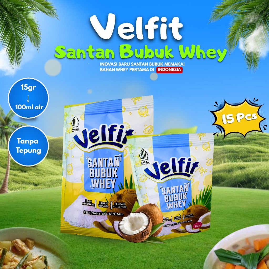 

[VELFIT HEALTHY] 15pcs VELFIT SANTAN BUBUK RENDAH KOLES PENGGANTI SANTAN CAIR PRAKTIS 15GR PER PCS