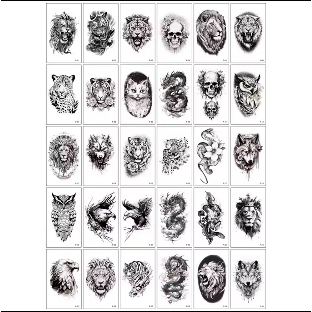 [ 10 Lembar Gambar Kecil ] Tato Temporer Temporary Tatto Tempel Instan Tubuh Tahan Air Sementara Mot