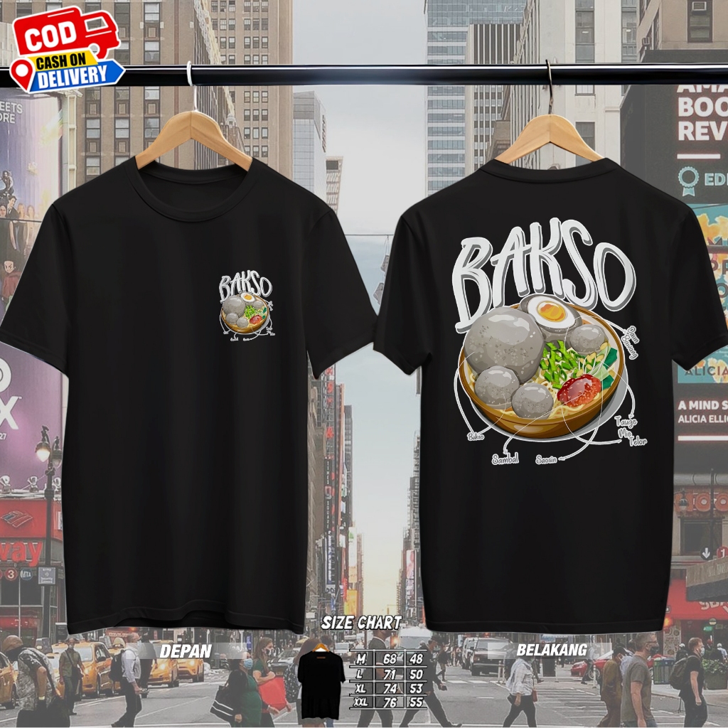 hellokaos - kaos distro MOTIF BAKSO kaos keren atasan santai pria dewasa viral
