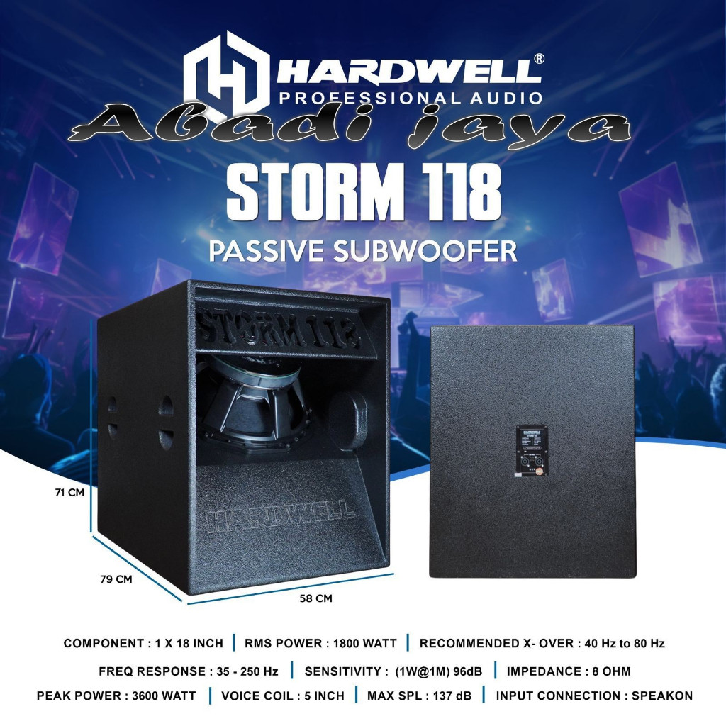 Subwoofer Pasif / Subwoofer Passive 18 Inch Hardwell Storm 118 Original Single Passive Subwoofer 18 