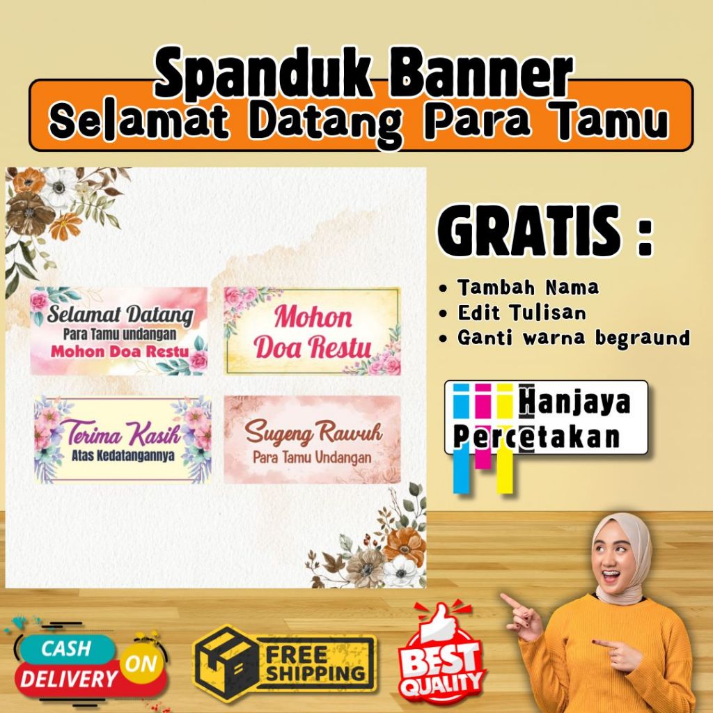 TERMURAH - SPANDUK SELAMAT DATANG PARA TAMU | BANNER UCAPAN WELCOME DAN THANK YOU