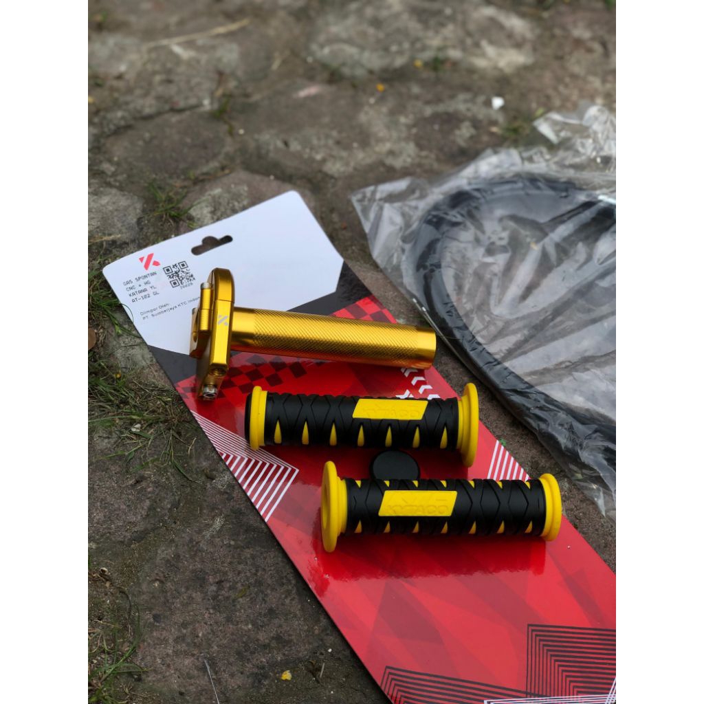 gas spontan ktc kytaco lengkap dengan handgrip universal 2 kabel gas mio beat nouvo ninja rx cb