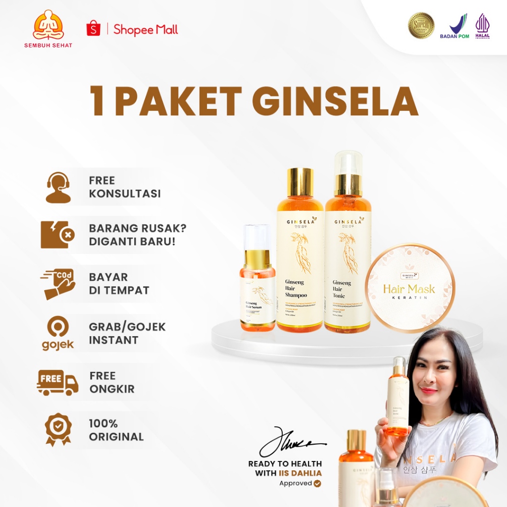 Ginsela Hair Tonic Herbal Untuk Rontok Botak Dan Menyuburkan Akar Rambut Dengan Cepat