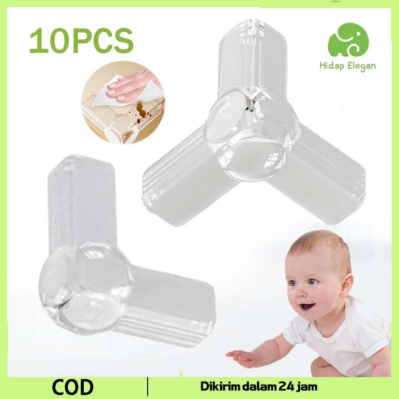 10Pcs Pelindung Sudut Meja Transparan