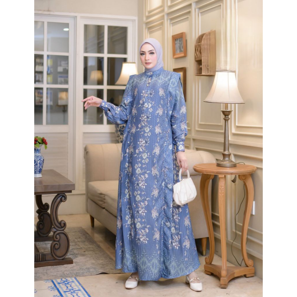 Shanum dress-gamis wanita bahan florenza silk