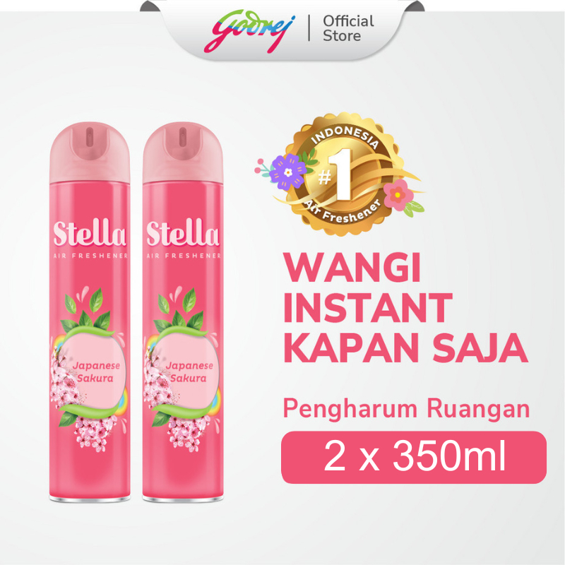 Stella Sakura Pengharum Ruangan Aerosol 350ml - Pengharum Ruangan x 2