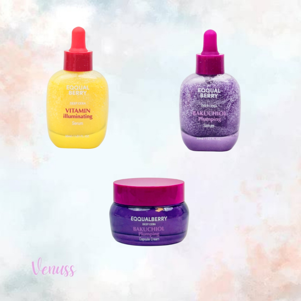 EQQUALBERRY Bakuchiol Plumping Serum 30ml | EQQUALBERRY Vitamin Illuminating Serum 30ml | EQQUALBERR