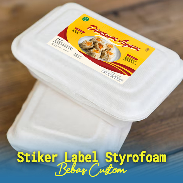 Stiker Label Sterofoam, Stiker Makanan Label Sterofoam, Stiker Bungkus Makanan Sterofoam, Stiker Ste