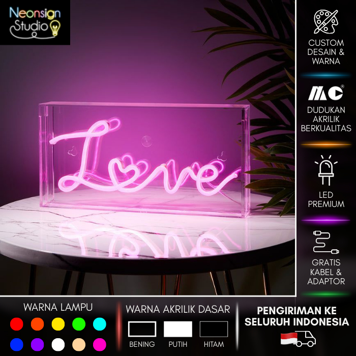 Neon Light Box | Neon Sign Box | Neonbox Outdoor/Indoor Waterproof | Neon Light Dekorasi Ruangan/Caf