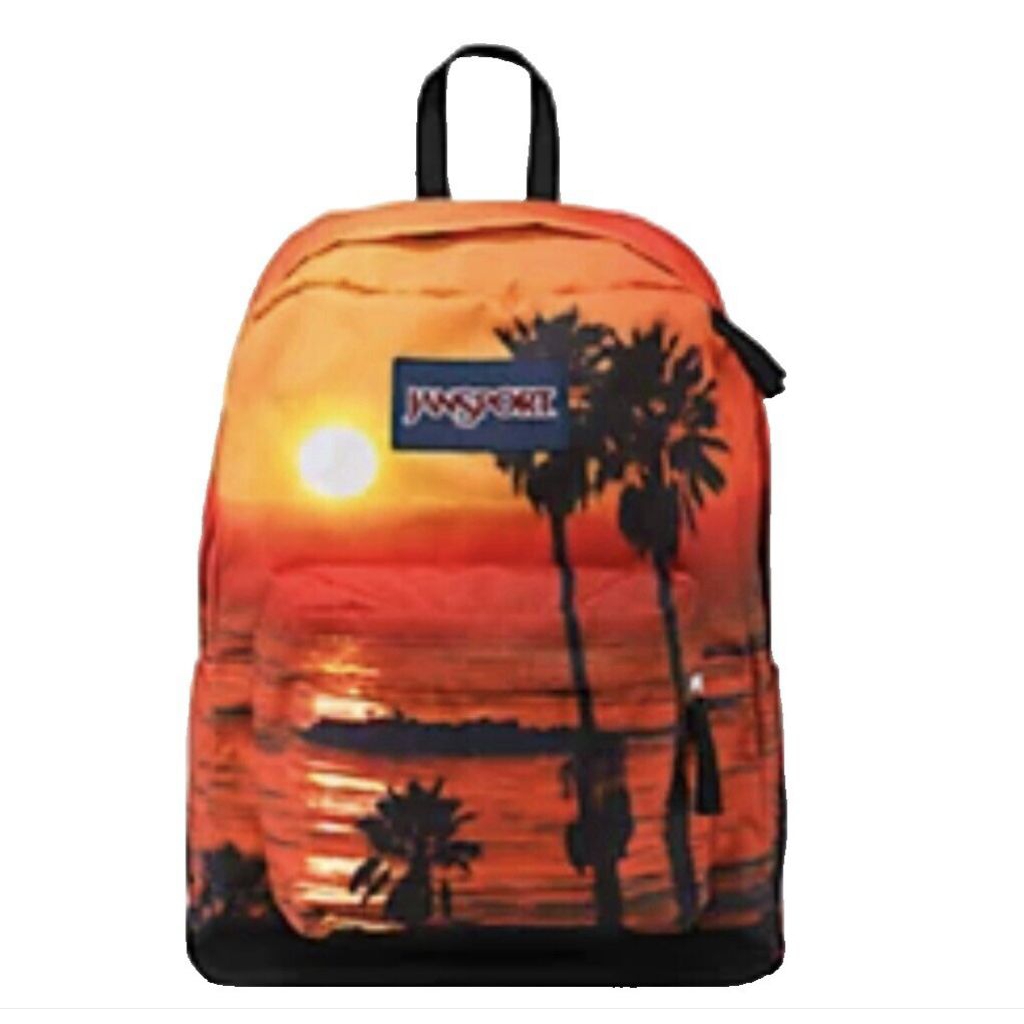 Jansport Ransel Premium Motif Sunset Full JS Full Embos untuk Wanita dan Pria - Backpack Sekolah Rin
