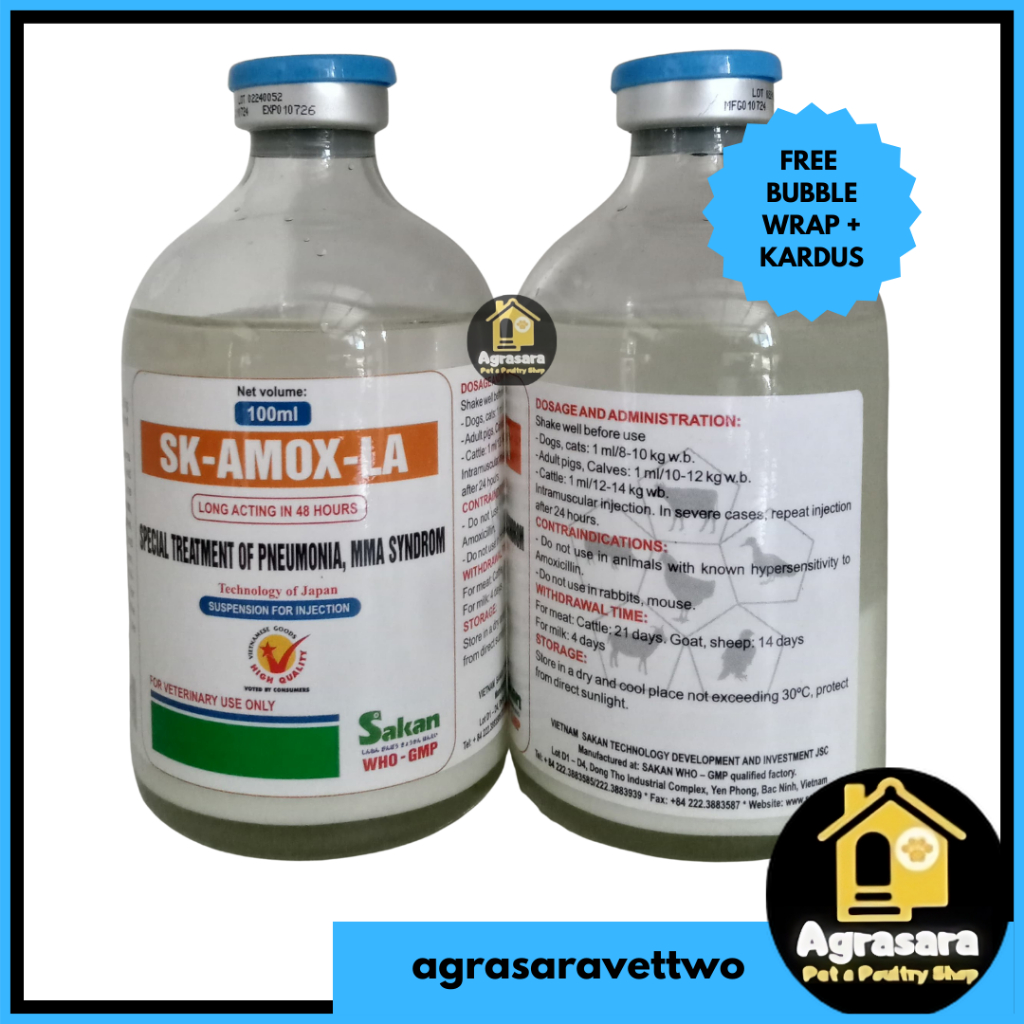 SAKAN SK AMOX LA (Amoxycilin LA) - Obat Hewan