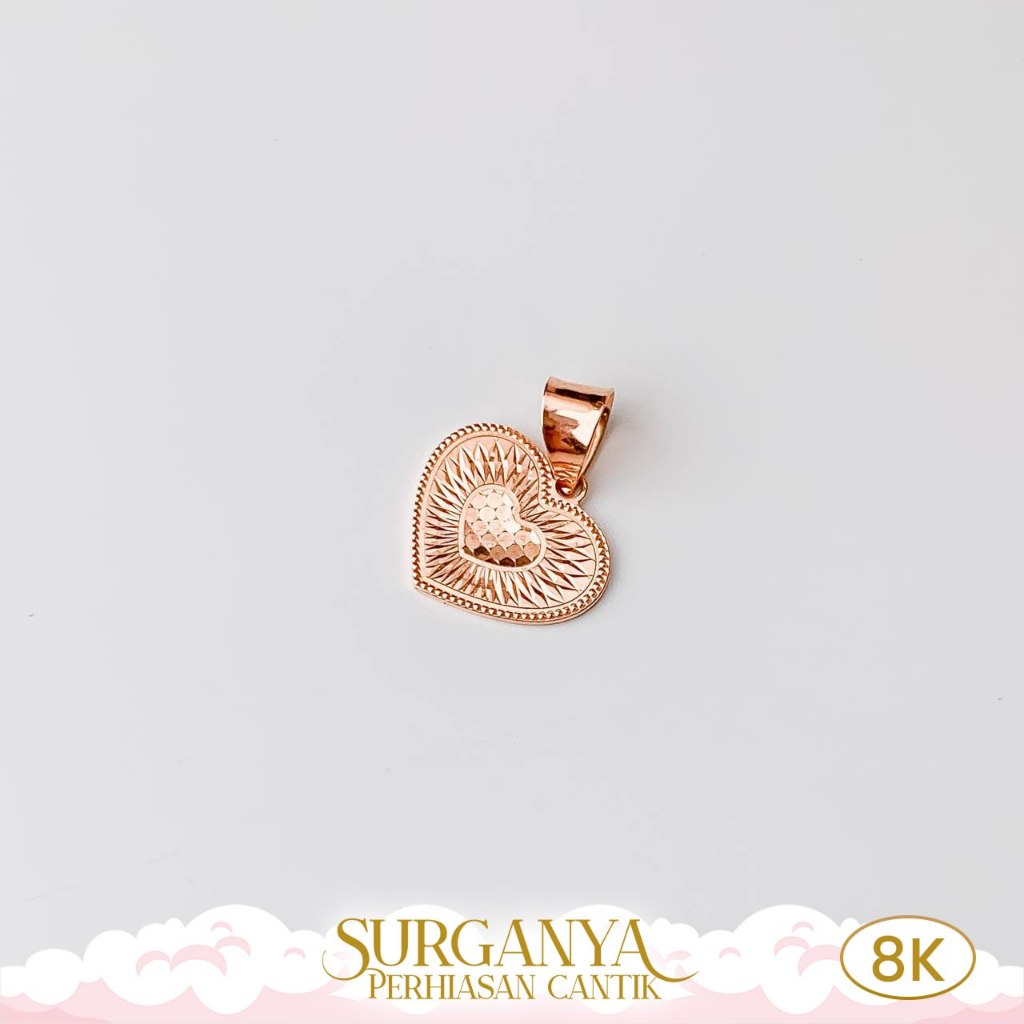 Macan Gold Liontin Emas Kadar 8K Model Simpel  - Yellow and White Gold Pendant