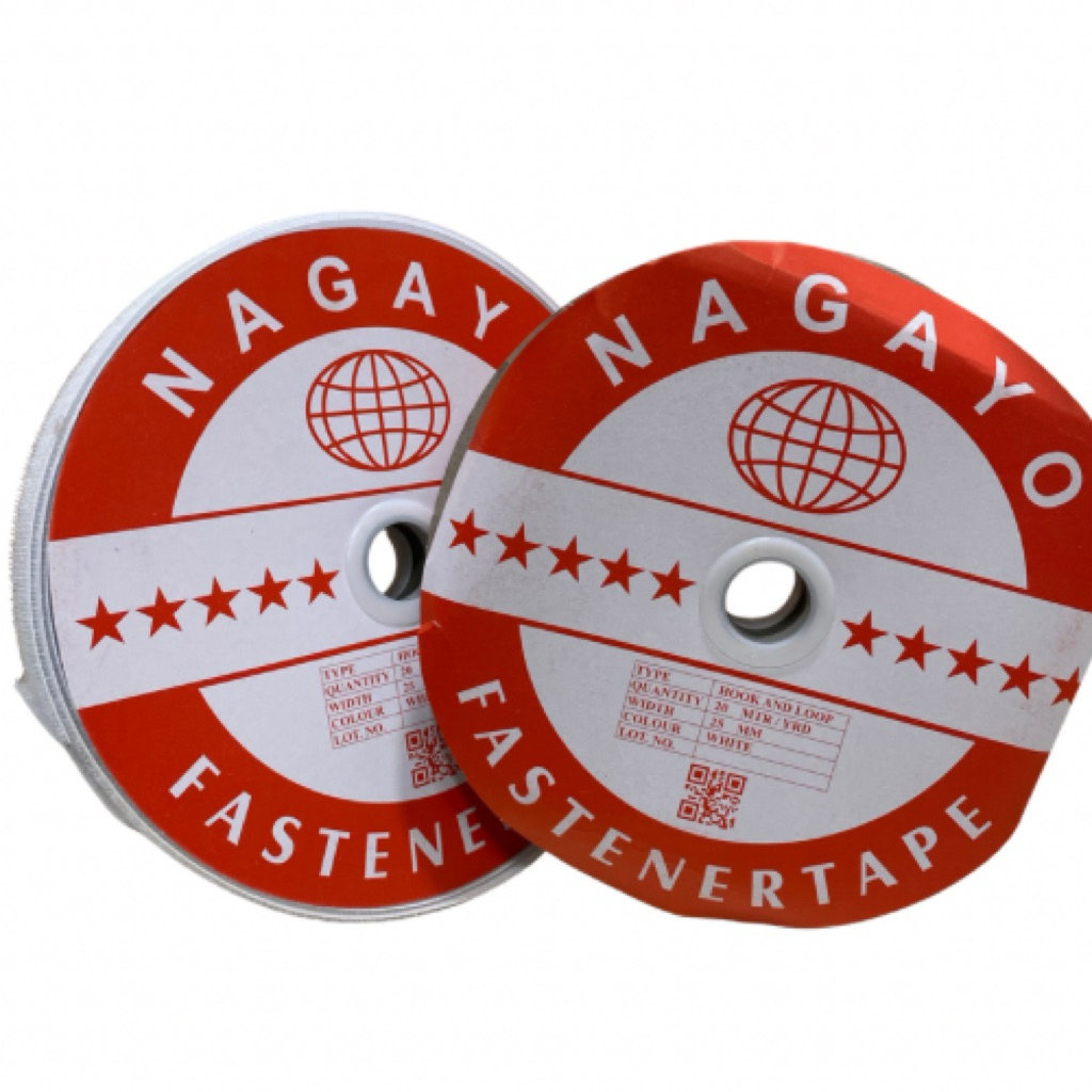 

Perekat Nagayo 1 Inch Putih/Velkro Hitam/Perekat isi 20 Yard (-+18mtr)