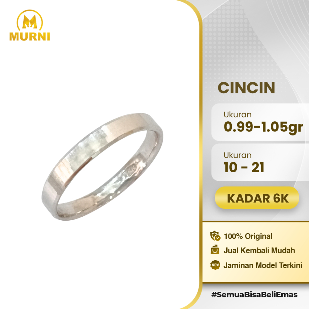Cincin Eternity White 6K Murni Bekonang