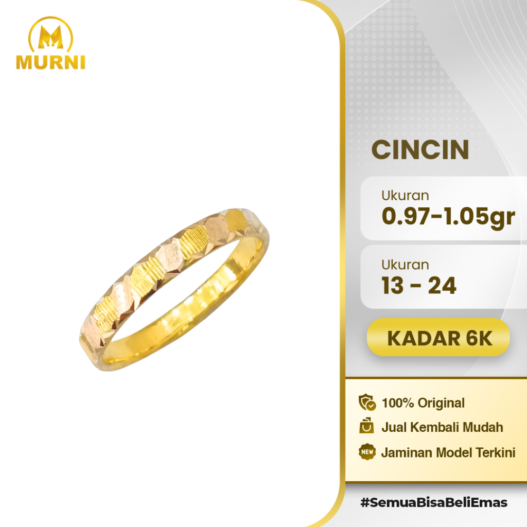 Cincin Hexaglow 6K Murni Bekonang