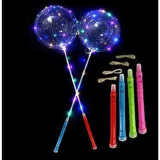 Balon Lampu LED Tumblr Gagang Warna Warni Rainbow / Balon Led