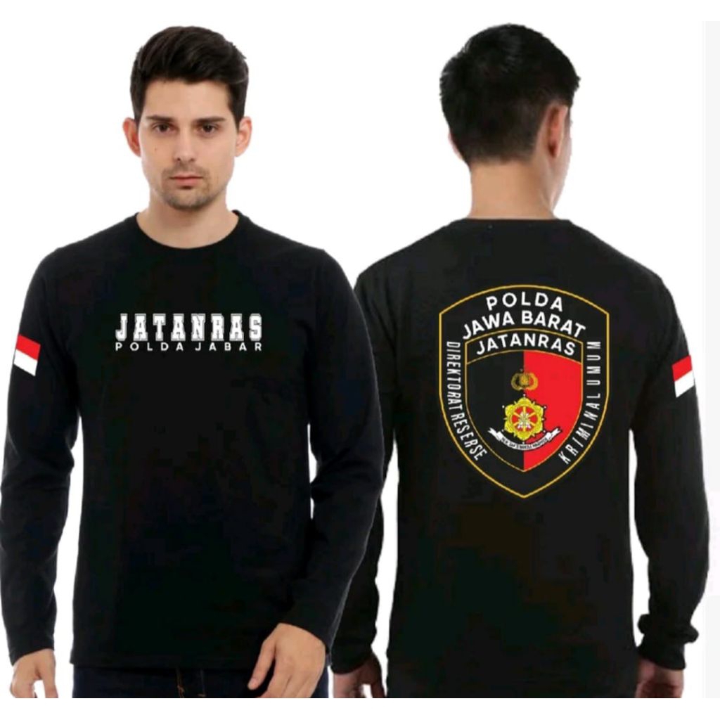 KAOS HITAM PANJANG PROFESI JATANRAS POLDA JABAR BAHAN KATUN NYAMAN DIPAKAI LEMBUT ADEM